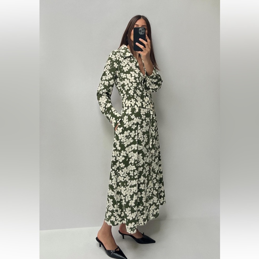 Zara Floral Print Shirt dress size xl *NWT